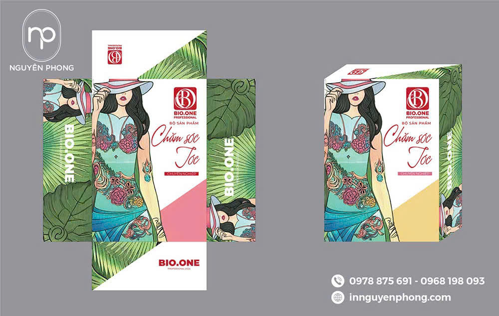 Hộp đựng dầu gội họa tiết ấn tượng, bắt mắt